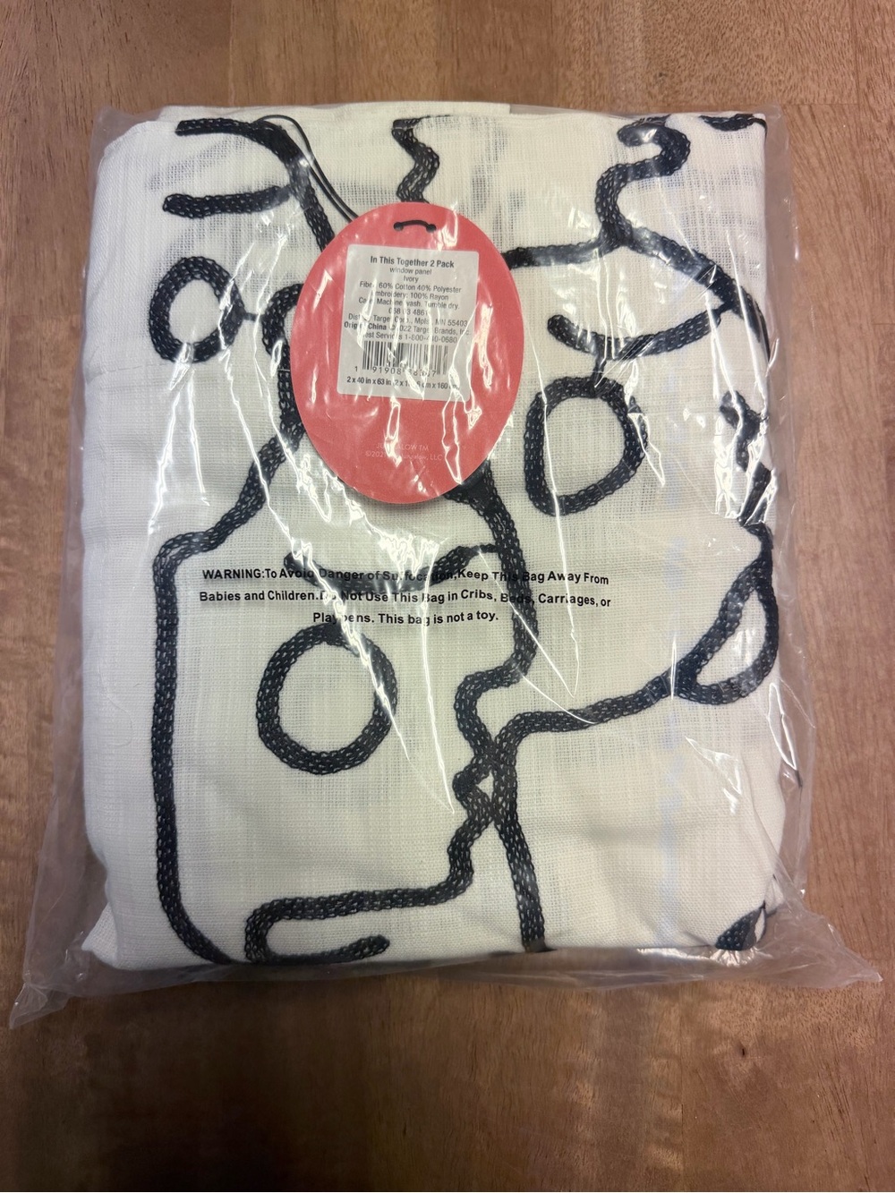 Opalhouse White Throw with Black Abstract Line Motif